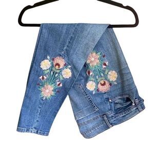 Embroidered Blue Denim Women’s Jeans